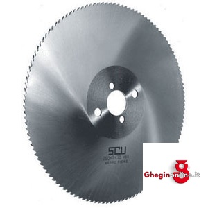 SEGHE CIRCOLARI PER TRONCATRICI HSS DENTATURA PER BARRE PIENE (PASSO MM 5) 9590 350 SEGHE CIR.xTRONCATRICI metal-cutting circular saw blades for cutting-off-machines Prod. SCU