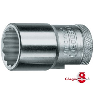 CHIAVI A BUSSOLA POLIGONALI ATT. 1/2 DIN 3120 - ISO 1174 CON POLIGONO INTERNO 969RB 9/16 CH.BUSS.POLIG.ATT.1/2 sockets Orig. Gedore