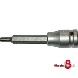 CHIAVI A BUSSOLA ATT. 1/2 DIN 3120 - ISO 1174 CON IMPRONTA RIBE; LUNGH. MM 100 969RQ 1 16 BUSSOLE MASCH.ATT.1/2 sockets Prod. SCU