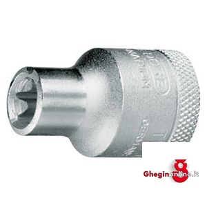 CHIAVI A BUSSOLA ATT. 1/2 DIN 3120 - ISO 1174 CON IMPRONTA INTERNA TORX; LUNGH. MM 38 969RT 1 24 BUSSOLE TORX E ATT.1/2 sockets Orig. Gedore