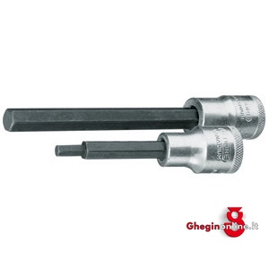 CHIAVI A BUSSOLA ATT. 1/2 DIN 3120 - ISO 1174 TIPO LUNGO CON ESAGONO ESTERNO 969RZ 14 BUSSOLE MASCH.ATT.1/2 sockets Orig. Gedore