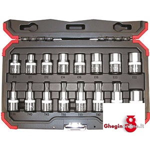 SERIE CHIAVI A BUSSOLA 1/2 971P SR. CH. A BUSSOLA 1/2 sockets  sets Orig. Gedore red