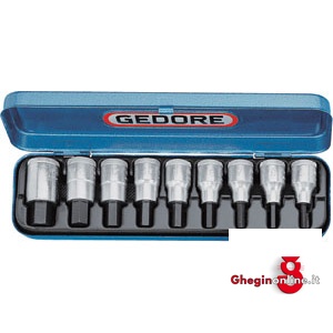 ASSORTIMENTI 9 CHIAVI A BUSSOLA 1/2 ART.969RV IN POLLICI 972GB SR. CH. A BUSSOLA 1/2 sockets sets Orig. Gedore