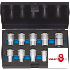 ASSORTIMENTI CHIAVI A BUSSOLA 1/2 PER POLIGONO ESTERNO TORX 972GF 3 SR. CH. A BUSSOLA 1/2 sockets sets Orig. Gedore