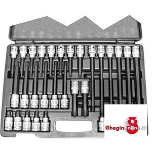 ASSORTIMENTI CHIAVI A BUSSOLA 1/2 PER VITI CON IMPRONTA INTERNA TORX 972GV SR. CH. A BUSSOLA 1/2 sockets sets Orig. Gedore red
