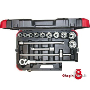 CHIAVI A BUSSOLA ESAGONALI IN SERIE 975G SR. CH. A BUSSOLA 3/4 sockets sets Orig. Gedore red