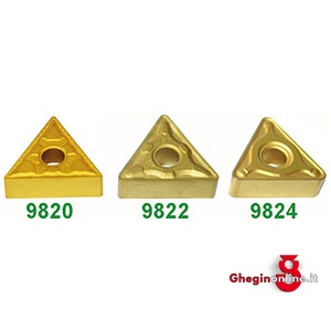 PLACCHETTE A FISSAGGIO MECCANICO FORMA TRIANGOLARE (TNMG) ASPORTAZIONE FINE 9820 INS. TRIANG.R 0.4 carbide tool bits Prod. SCU