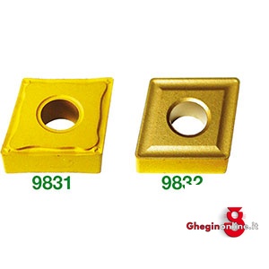 PLACCHETTE A FISSAGGIO MECCANICO FORMA ROMBOIDALE (CNMG) ASPORTAZIONE MEDIA R 0,4 9831 INS. ROMB. R 0.4 carbide tool bits Prod. SCU