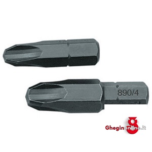 INSERTI DA 1/4 TAGLIO A CROCE PHILLIPS DIN 3128 983GC 4 INSERTI DA 1/4 690 screwdrivers bits Orig. Gedore
