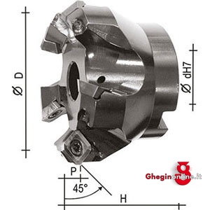 PORTAINSERTI PER FRESATURA A FISSAGGIO MECCANICO PER SPIANATURA E COPIATURA A 45° 9845L 5 PORTINS. PER FRESATURA milling tool holders Prod. SCU