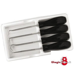 UTENSILI SPECIALI PER ANELLI O-RINGS ASSORTIMENTO DI 4 UTENSILI 9853 ASS. PUNTERUOLI+GANCI special tools for seals / O-rings set Orig. Gedore red