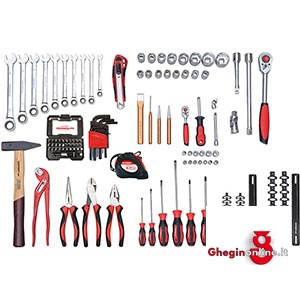 ASSORTIMENTI DI 110 UTENSILI PER AUTO-OFFICINE,ELETTRAUTO E CARROZZERIE 985G 17 ASS. DI UTENSILI tools sets Orig. Gedore red