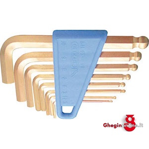 UTENSILI ANTISCINTILLA CHIAVI PER ESAGONI INTERNI CON SFERA IN SERIE 9923G CHIAVIxESAGONI INTERNI safety hand tools Prod. SCU