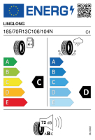 Pneumatici Furgone o Autocarro Estivi LINGLONG R701 185/70 R13 106/104N - immagine 2