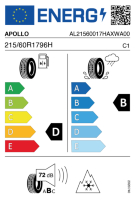 Pneumatici Auto Invernali APOLLO XP-WIN 215/60 R17 96 H - immagine 3