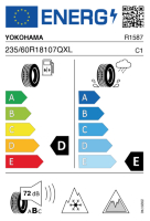 Pneumatici Auto Invernali YOKOHAMA G075 235/60 R18 107Q XL - immagine 3