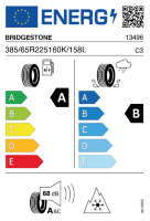 Pneumatici Furgone o Autocarro BRIDGEST H-T002 385/65R225 160K - immagine 3