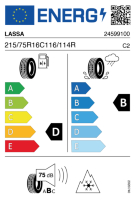 Pneumatici Furgone o Autocarro Invernali LASSA WINT-2 215/75 R16 113/111R - immagine 2