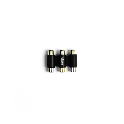 Ekon ECVAD3RCAFF adattatore per inversione del genere dei cavi 3 x RCA Nero Cavi video analogico