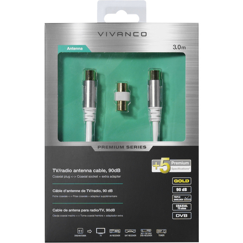 Vivanco 43153 cavo coassiale 3 m Bianco Cavi Antenna/Sat.