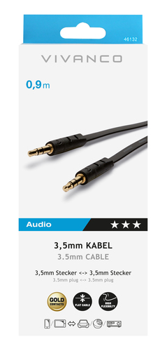 Vivanco 46/10 09FG cavo audio 0,9 m 3.5mm Nero