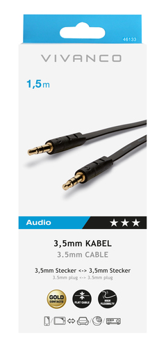 Vivanco 46/10 15FG cavo audio 1,5 m 3.5mm Nero