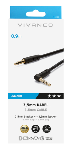Vivanco 46/10 09WG cavo audio 0,9 m 3.5mm Nero