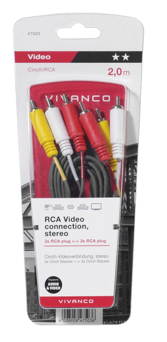 Vivanco B47/50 20AV cavo video e componente (YPbPr) 2 m 3 x RCA Nero