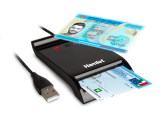 Hamlet HUSCR-NFC Lettore 2 in 1 combinato NFC per Carta identità Elettronica CIE 3.0 e Lettore Smart Card Card reader