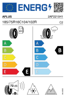 Pneumatici Furgone o Autocarro Invernali A-PLUS A869 185/75 R16 104/102R - immagine 3