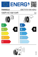 Pneumatici Furgone o Autocarro Estivi TRIANGLE TV-701 195 R14 106/104R - immagine 2