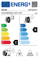 Pneumatici Furgone o Autocarro Invernali A-PLUS A869 215/75 R16 113/111R - immagine 3