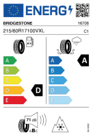 Pneumatici Auto Invernali BRIDGEST LM-005 215/60 R17 100V XL - immagine 3
