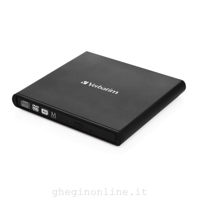 Masterizzatore Masterizzatore Verbatim 98938 SLIMLINE External CD/DVD Writer Black (ord.min.1.00 unità)