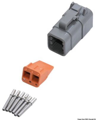 Connettore DEUTTSCH 6 poli DTM femmina - 14.921.37 Osculati Materiale elettrico