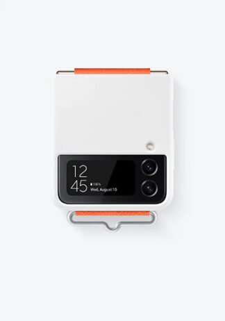 Samsung Silicone Cover with Strap per Galaxy Z Flip4, Bianco Cover Samsung