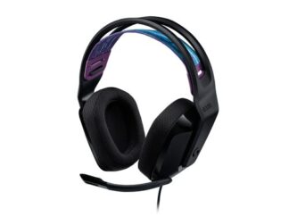 Logitech G G335, Cuffia Gaming cablata con microfono flip-to-mute, jack audio da 3,5 mm, imbottiture in memory foam, leggera, compatibile con PC, PlayStation, Xbox, Nintendo Switch/Switch 2 - Nero PC GAMING