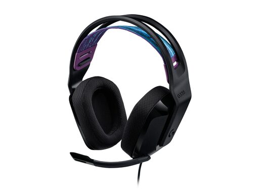 Logitech G G335, Cuffia Gaming cablata con microfono flip-to-mute, jack audio da 3,5 mm, imbottiture in memory foam, leggera, compatibile con PC, PlayStation, Xbox, Nintendo Switch/Switch 2 - Nero PC GAMING