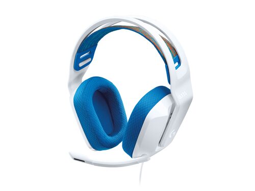 Logitech G G335, Cuffia Gaming cablata con microfono flip-to-mute, jack audio da 3,5 mm, imbottiture in memory foam, leggera, compatibile con PC, PlayStation, Xbox, Nintendo Switch/Switch 2 - Bianco PC GAMING