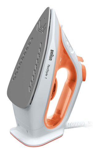 Braun TexStyle 1 - Ferro da stiro a vapore, 1900W, 220ml, Arancione (SI1009OR) Ferro a vapore