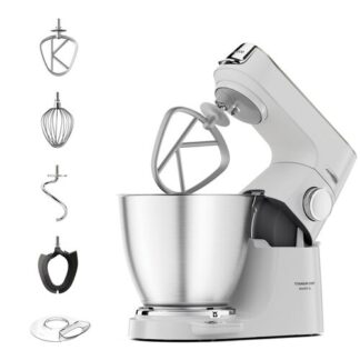 Kenwood Titanium Chef Baker XL Lite - Impastatrice planetaria, 3 ganci e fruste,1200W, 7L, Bianco (KVL65.001WH) Impastatrice