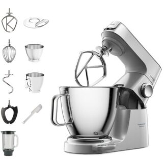 Kenwood Titanium Chef Baker XL - Impastatrice planetaria, 4 ganci e fruste inox, 1200W, 7L, Silver (KVL85.124SI ) Impastatrice