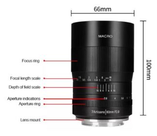 7Artisans 495756 obiettivo per fotocamera MILC Obiettivi macro Nero FISSO MACRO