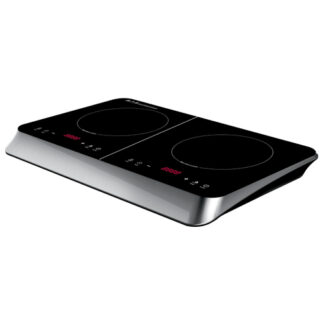 Ardes AR1F602 piano cottura Nero, Argento Superficie piana 59 cm Piano cottura a induzione 2 Fornello(i) Piastre