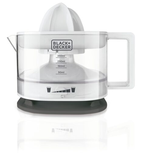 Black & Decker BXCJ25E Centrifuga spremiagrumi 25 W Grigio, Trasparente, Bianco Spremiagrumi