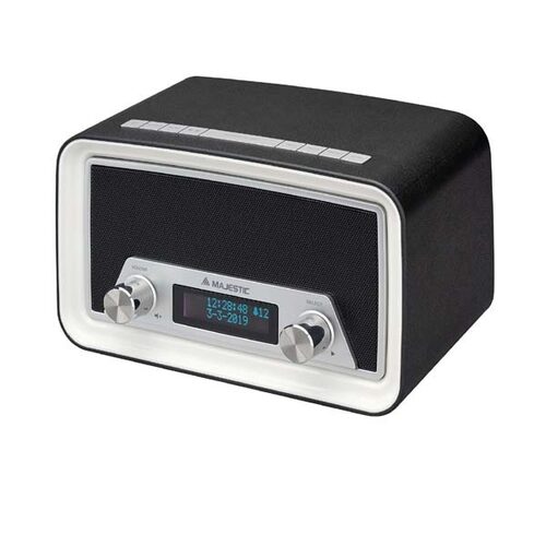 New Majestic DAB-842N Orologio Digitale Nero, Bianco DAB+