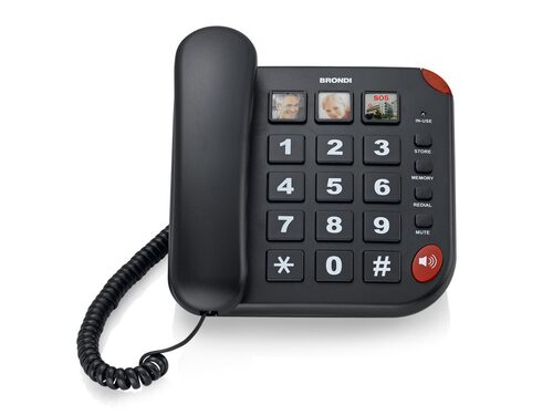 Brondi BRAVO 15 Telefono analogico Identificatore di chiamata Nero Telefono a filo