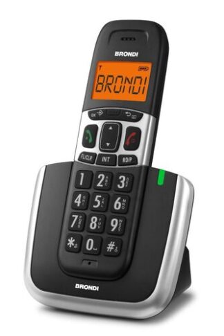 Brondi Bravo Platinum Telefono DECT Nero, Argento Cordless