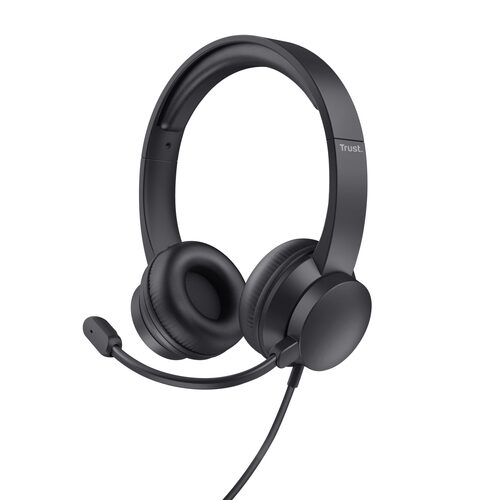 Trust Ayda Auricolare Cablato A Padiglione Musica e Chiamate Nero Cuffie a filo + mic.