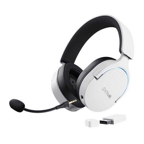 Trust GXT 491W FAYZO Auricolare Con cavo e senza cavo A Padiglione Gaming USB tipo-C Bluetooth Nero, Bianco PC GAMING